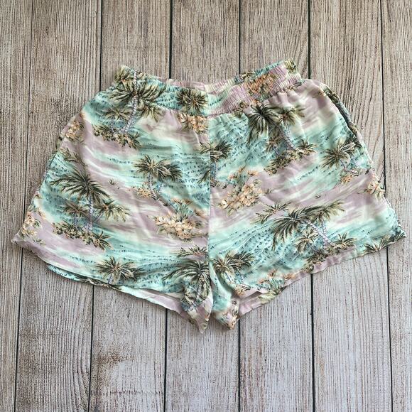 AMERICAN EAGLE small Pull On High Rise Tropical Shorts - Picture 1 of 7